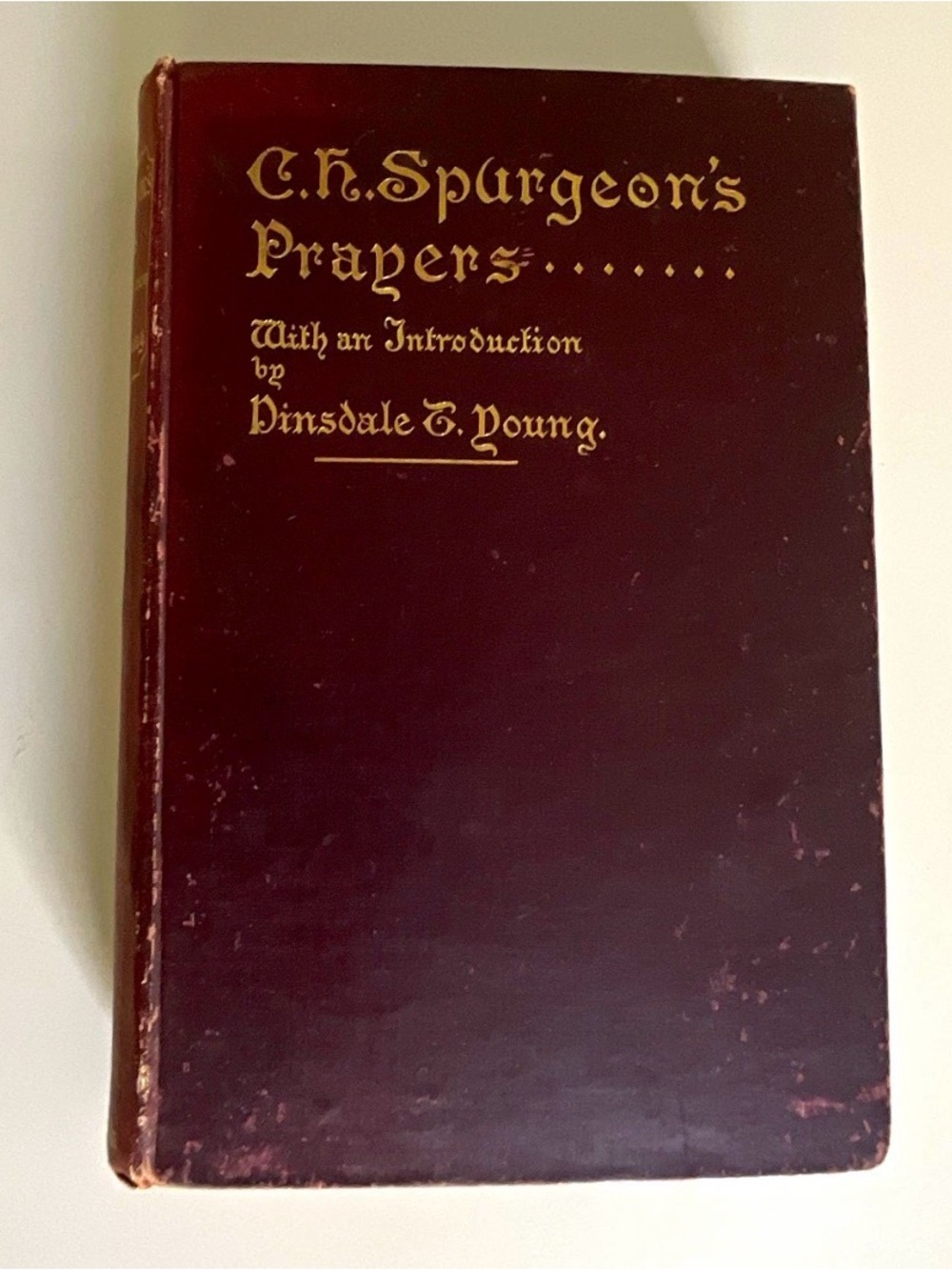 Antique 1905 C H Spurgeon Prayer book with handwritten note to Benjamin Haddock
